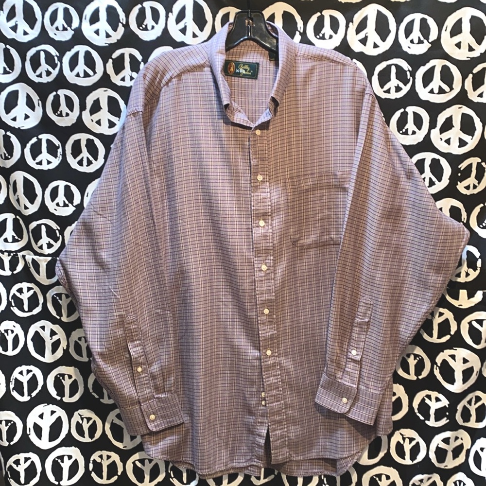 100% COTTON BOBBY JONES PLAID SHIRT SZ XL GREY/BURGUNDY/BEIGE